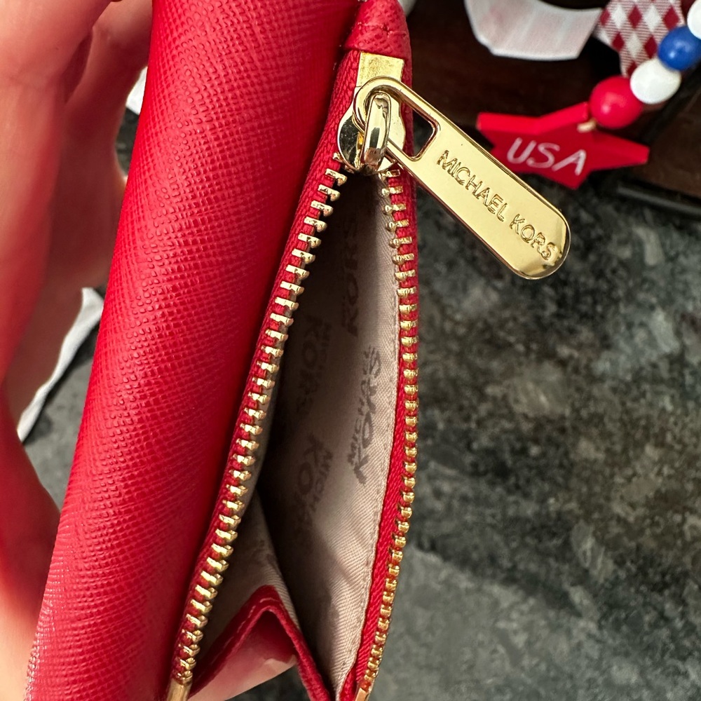 Michael Kors Red and Gold Wallet - Picture 2 of 4